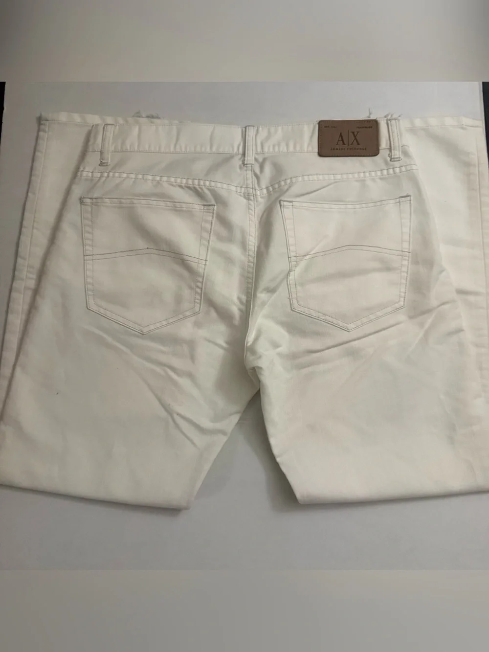 A|X Armani Exchange Men's White Slim Straight Jeans